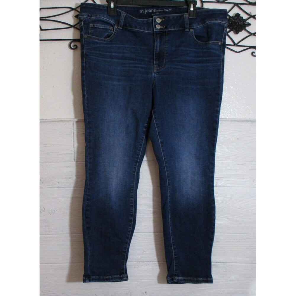 M Jeans By Maurices Jeans Women's Size 14W Blue Stretch Mid Rise Skinny